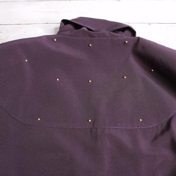 Leon James Vintage Women's Jacket Size S Petite Purple Studded Cinch Waist - Picture 7 of 7